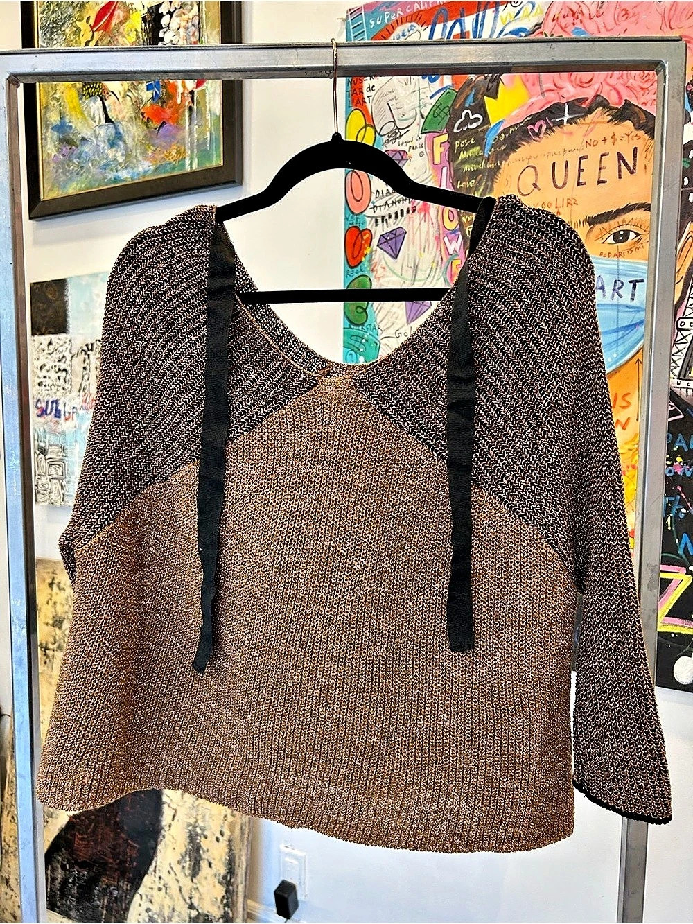 AD Style Women’s Brown V-Neck Sweater